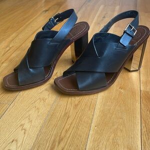 Tory Burch Black Leather Heels